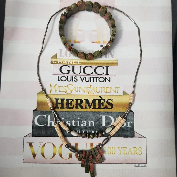 Unikite Crystal Stone Bracelet And Necklace Set - Picture 9 of 9